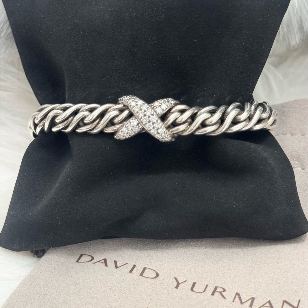 David Yurman Diamond X Lyrica Bracelet .925 - Picture 2 of 11